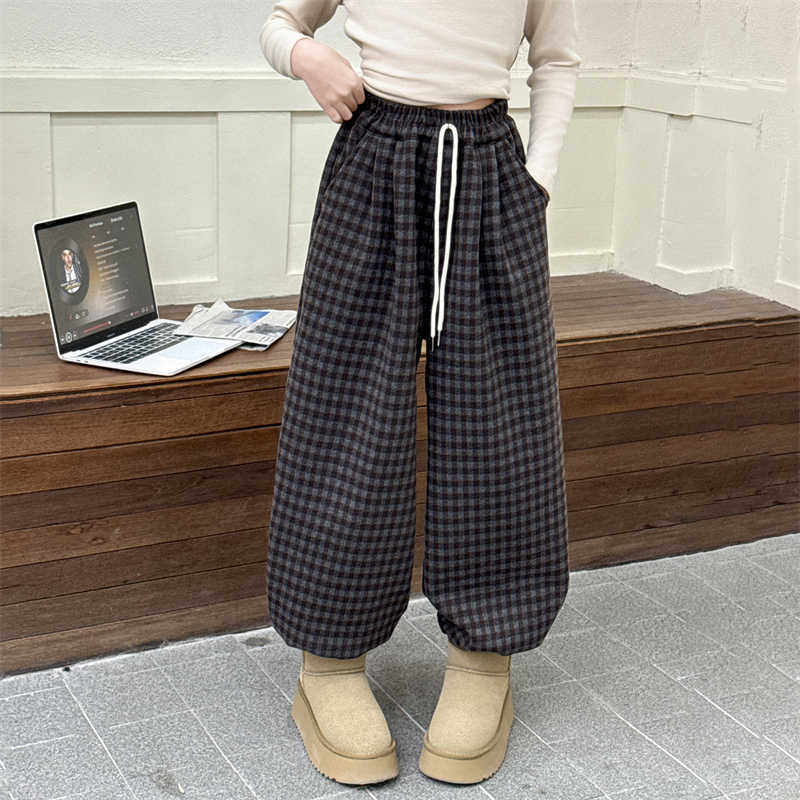 女童加绒裤子冬季新款儿童灯笼裤秋冬一体绒加厚长裤大童格子裤,淘宝优惠券,粉丝福利购,淘宝优惠卷