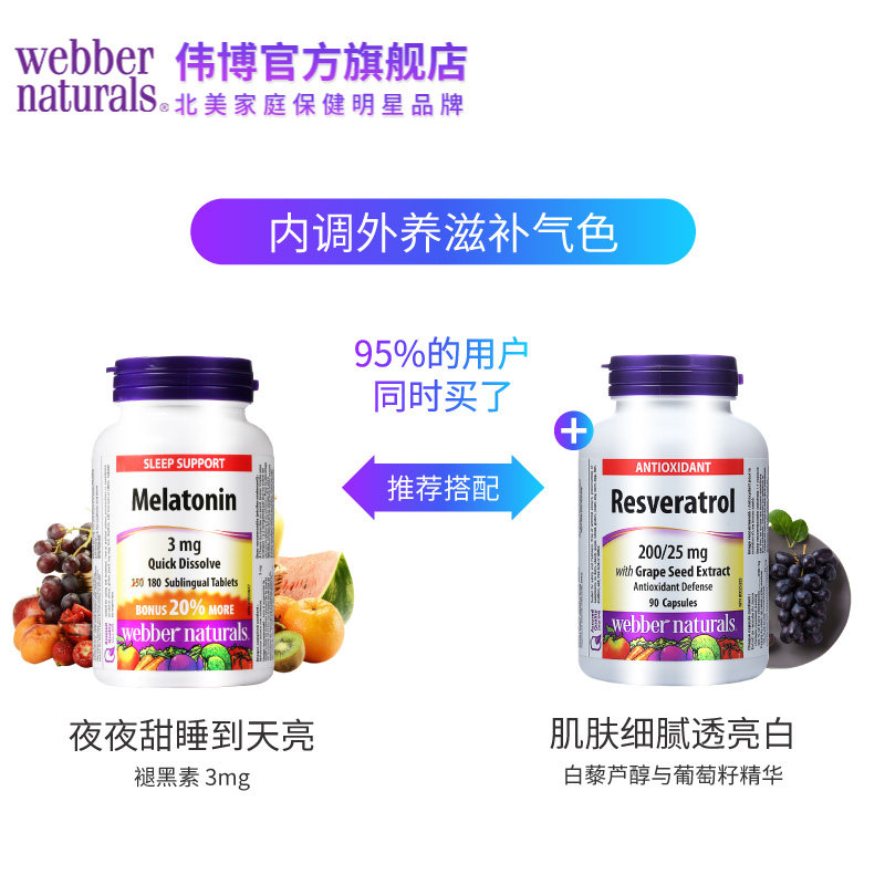 伟博天然加拿大进口薄荷味速溶安睡 webbernaturals海外褪黑素/松果体素