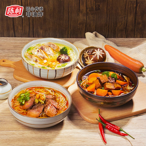 陈村过桥米线5袋装方便速食酸辣粉薯粉广东河粉免煮冲泡方便面 - 图3