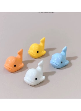 新款海洋实色彩色鲸鱼 DIY饰品配件自制小动物手机壳冰箱贴摆件