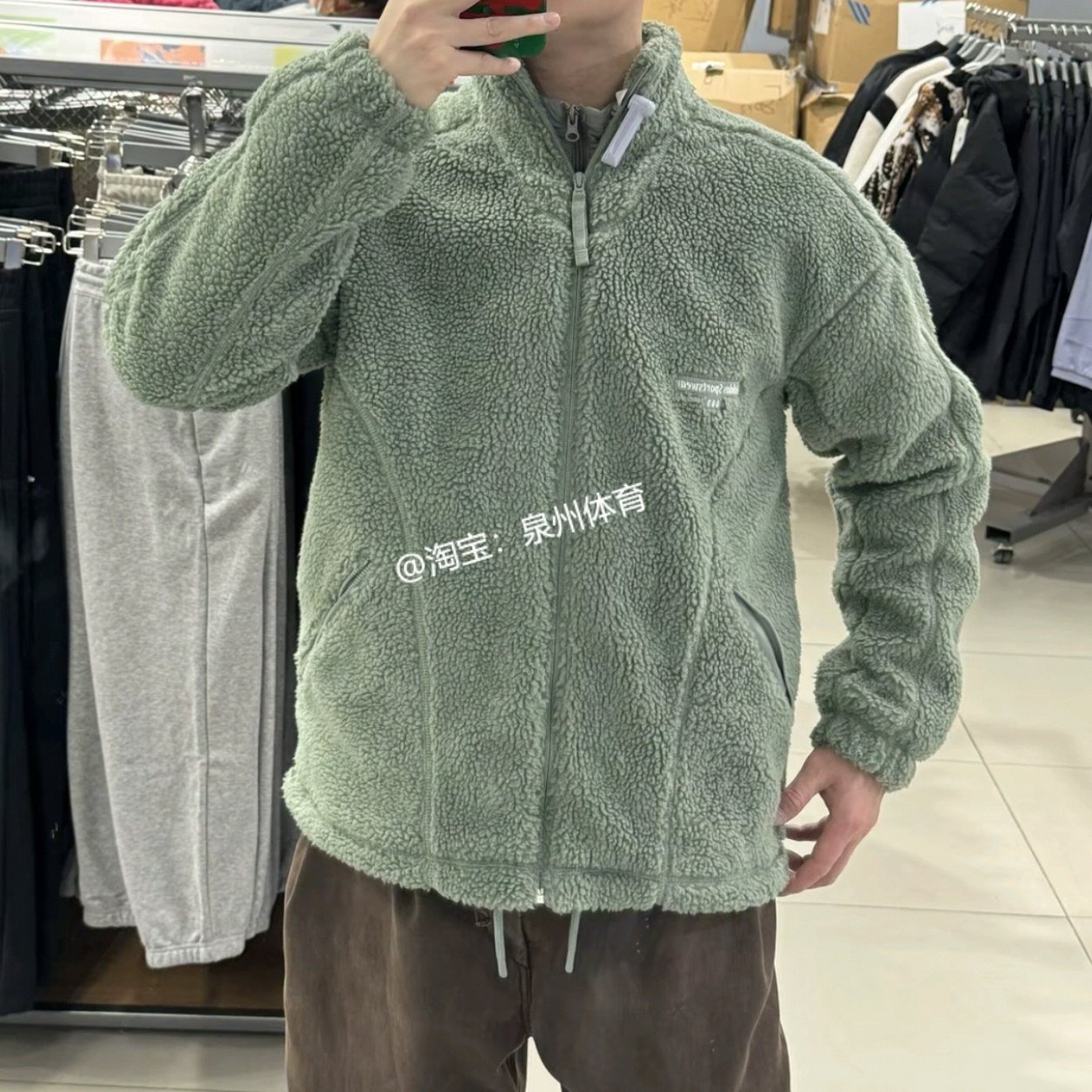 Adidas男女同款防风保暖舒适羊羔绒外套IQ1366IQ1367IQ1368JN5848,淘宝优惠券,粉丝福利购,淘宝优惠卷