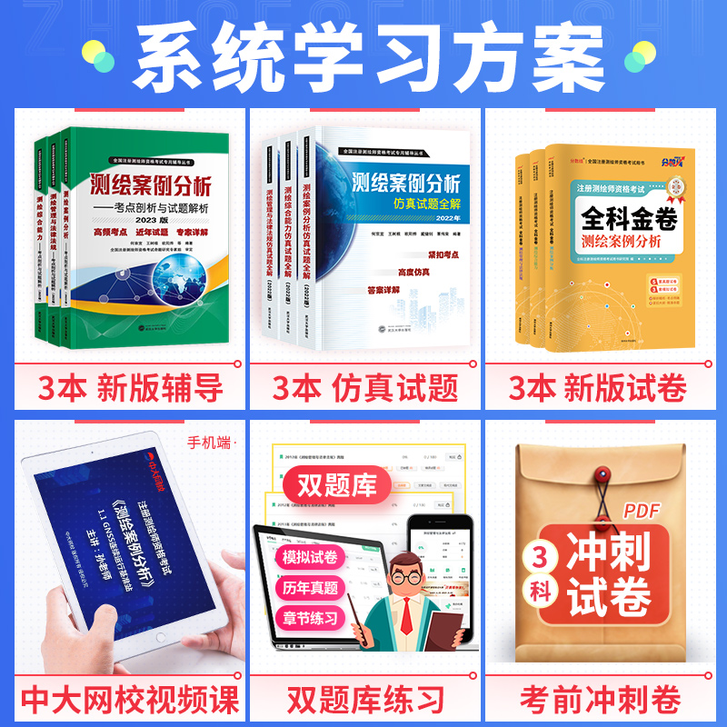 备考2024年注册测绘师考试教材综合能力案例分析法律法规历年真题仿真模拟卷武汉大学出版社测绘注册师2023年教材复习资料 - 图0