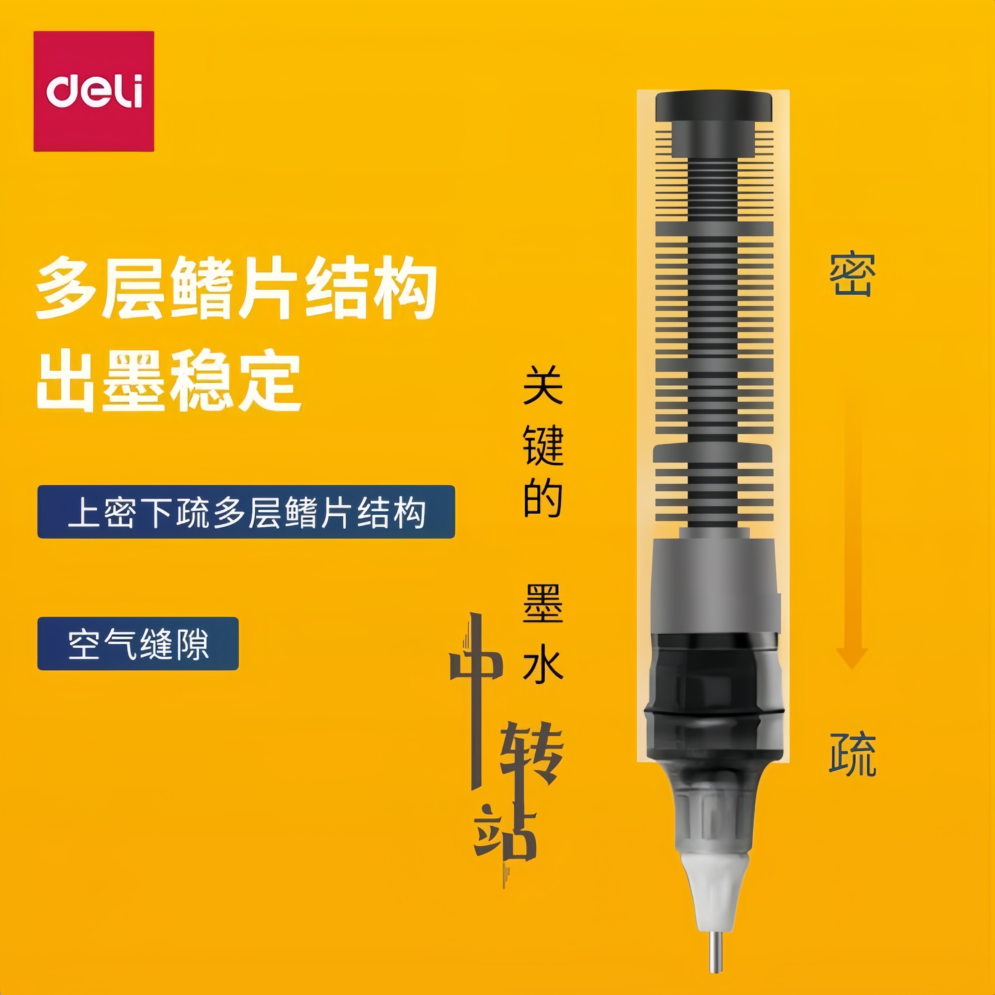 得力直液式走珠笔速干顺滑0.5针管办公刷题专用大容量签字笔S856,淘宝优惠券,粉丝福利购,淘宝优惠卷
