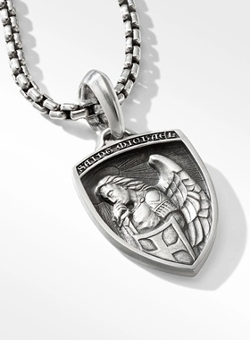 简约纯银复古护身符项链