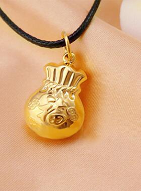 越南沙金福字钱袋项链女坠饰