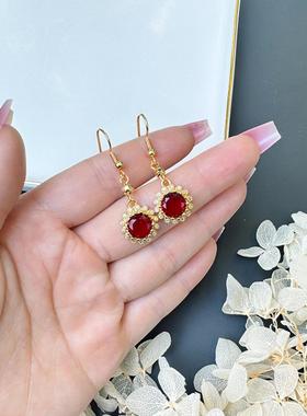 越南沙金红宝石镀金饰品套装