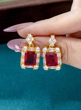 高级感方钻耳钉戒指套装女饰