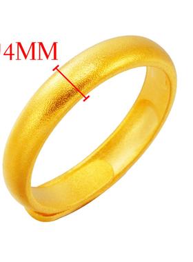 仿黄金古法喷沙真铜尾戒女