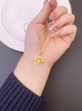 越南沙金镶钻玫瑰戒指套装