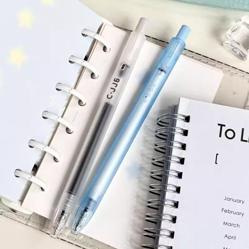 ZEBRA斑马JJ6雾透限定中性笔半透明磨砂迷雾杆虹彩笔中小学生黑色考试刷题笔按压式水笔0.5mm简约签字笔 - 图1