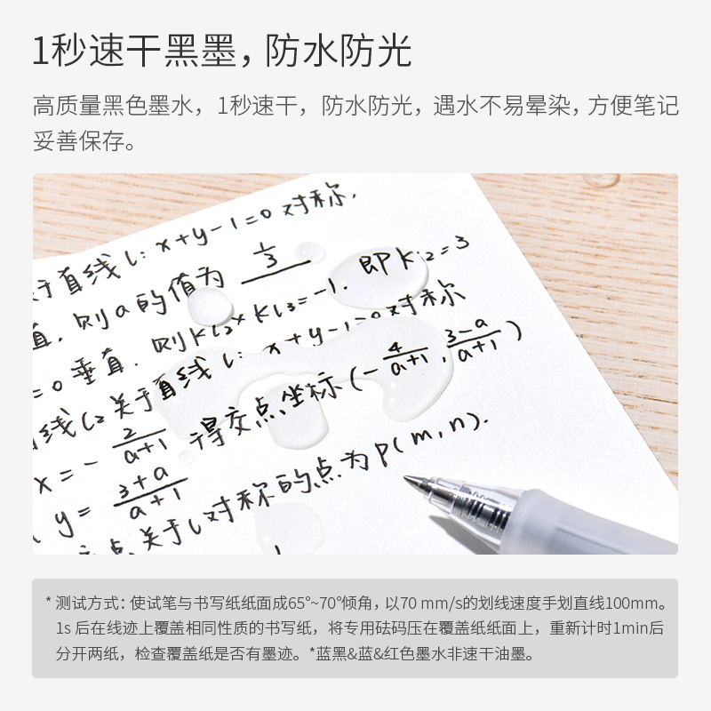 Kaco凯宝keybo中性笔学生考试刷题做笔记专用0.5mm按动黑笔透明简约清新文艺手账笔红蓝黑水笔办公软握签字笔 - 图1