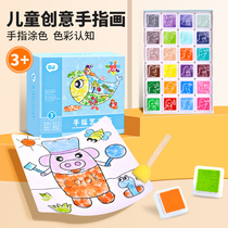 Child hand finger painting Benoodles Graffiti Creative Baby Finger print Paint Paint Nursery Painting Card Imprint Clay Art Suit