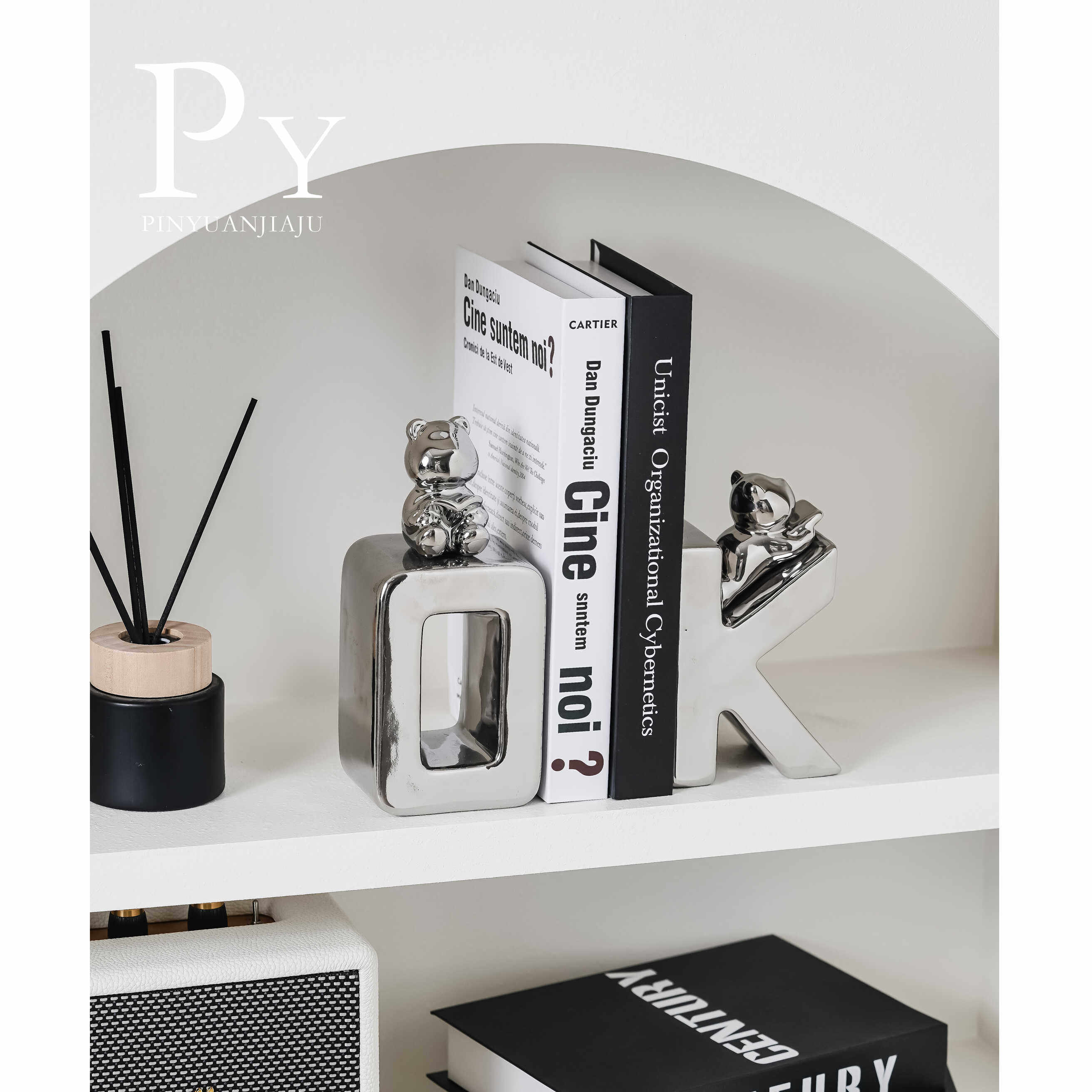 创意字母书立书档摆件现代轻奢酒柜摆件客厅电视柜儿童房书房装饰,淘宝优惠券,粉丝福利购,淘宝优惠卷