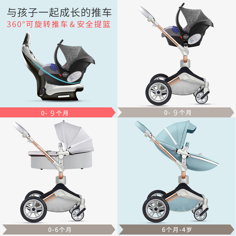 英国hotmom高景观可坐可躺手推车 hotmom辣妈四轮推车