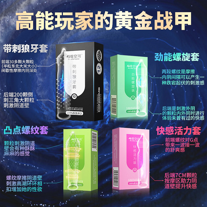 避孕套持久装带刺g点防早泄狼牙棒 河南民生大药房避孕套