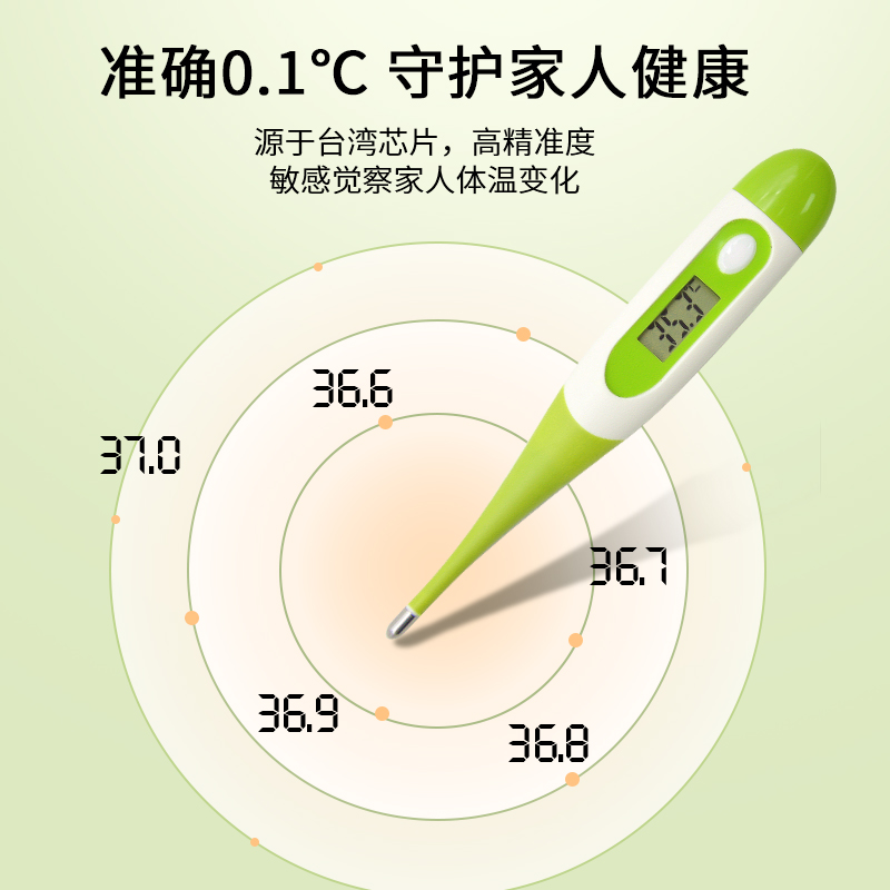 醫用電子體溫計軟頭腋下口腔溫度計家用電子溫度計無水銀溫度計ME_杏林同心大藥房旗艦店_醫療器械