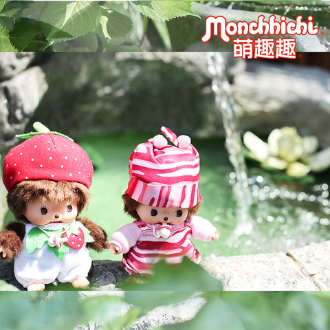 Monchhichi萌趣趣Bebichhichi幼稚园背带裤连衣裙T恤公仔玩偶小号