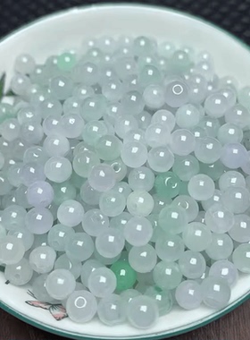 A货diy半成品淡绿天然项链冰种