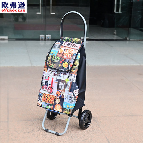 欧弗逊家用轻便型购物车户外手拉车可折叠便携超市买菜车小拖车 - 图1