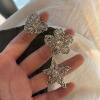 Korean style light luxury style open ring for women flower star love multi-style zircon ring inlaid with diamond ring for women