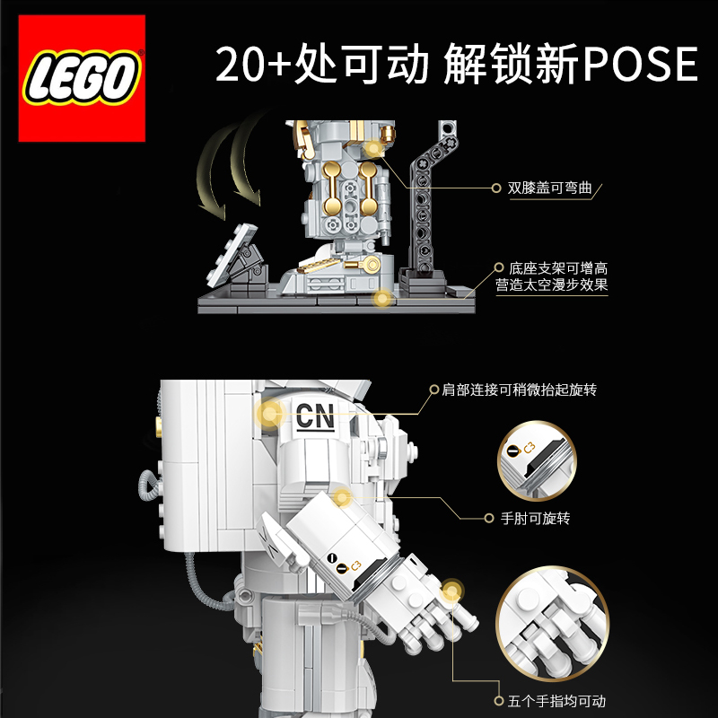 中国航天积木宇航员模型太空人摆件拼装玩具男孩子六一儿童节礼物 - 图2