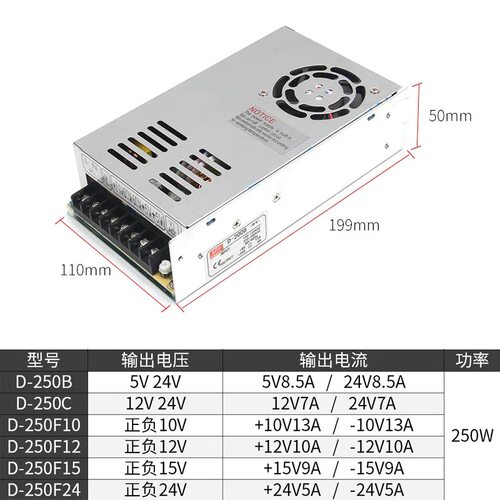 双输出15V开关电源正负5V12V24V两路D-30/50/60/350W输出5V12V24V - 图2