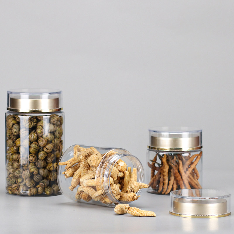 双层盖加厚PET高透明瓶子中药粉石斛西洋参片药材食品级塑料罐,淘宝优惠券,粉丝福利购,淘宝优惠卷