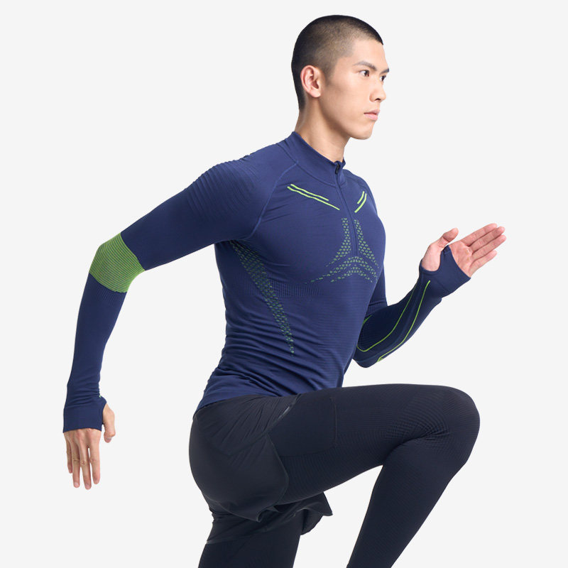 UTO悠途向峰速干T恤男运动压缩上衣女户外徒步越野跑步半拉链长袖,淘宝优惠券,粉丝福利购,淘宝优惠卷