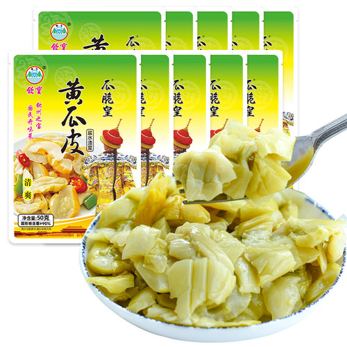 钦宝牌钦州黄瓜皮50g*10袋可选广西脆皇瓜脆王咸菜即食下饭粥菜 - 图0