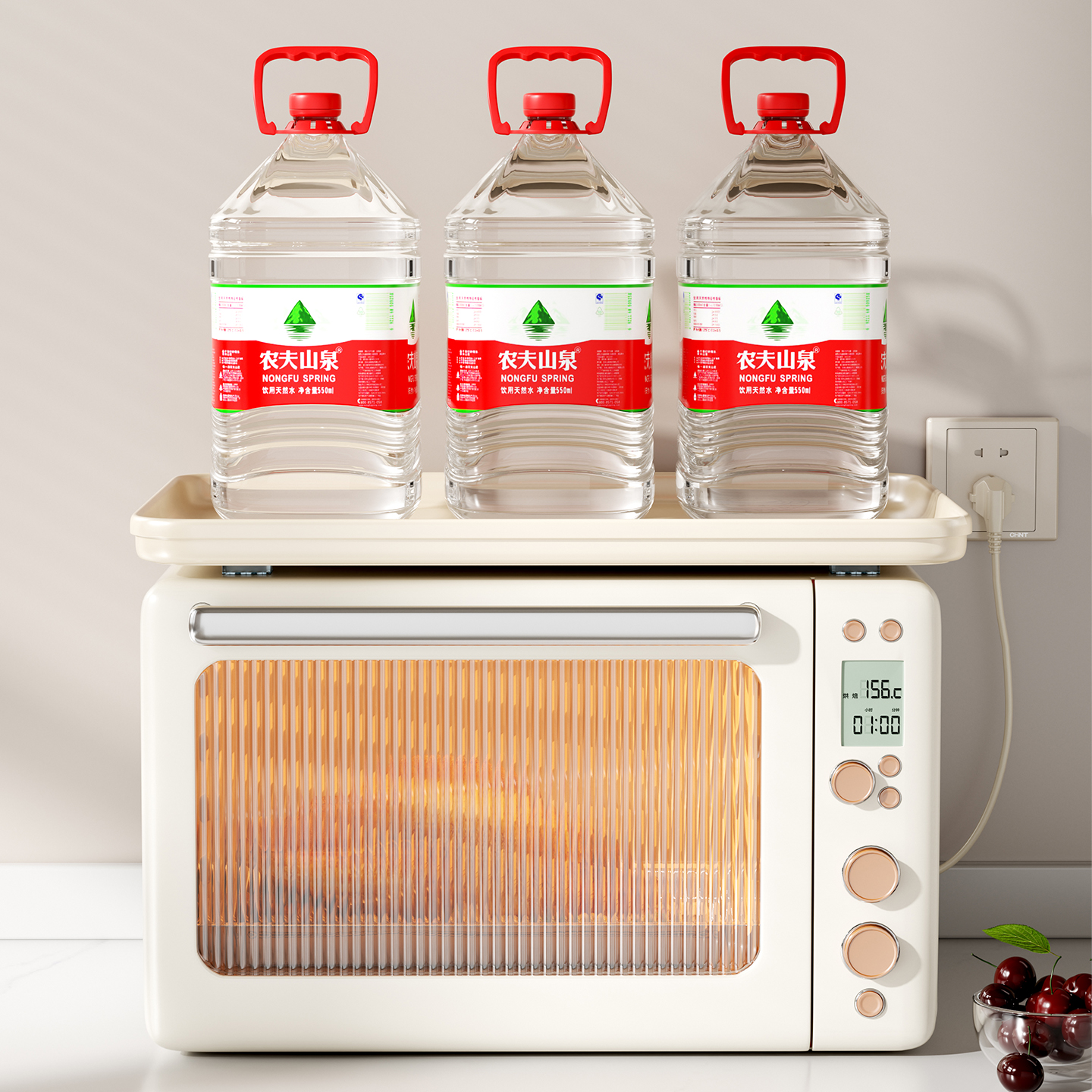 Madors厨房置物架家用微波炉上方隔热托盘台面多功能电器收纳架子