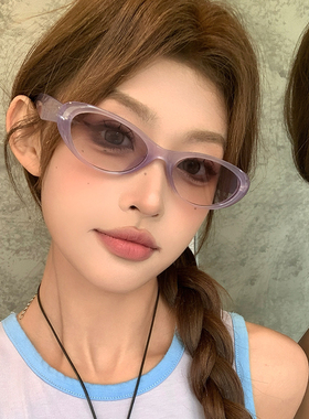 新款椭圆Y2K甜美猫眼墨镜
