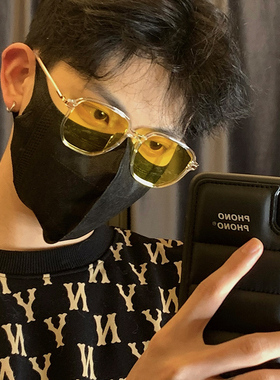 网红黄色墨镜男潮ins防紫外线