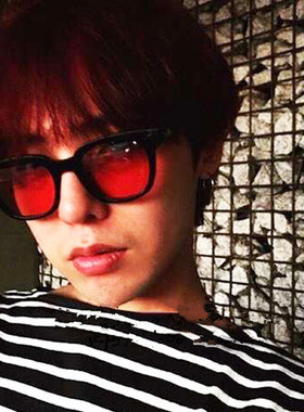 韩国复古GD权志龙墨镜方框明星同款太阳镜男女潮可配近视太阳眼镜