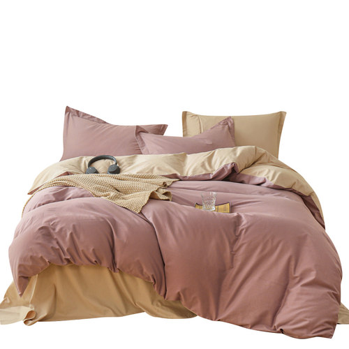 无印良品A类纯色全棉磨毛四件套高级感100支被套床单冬季床上用品 - 图3