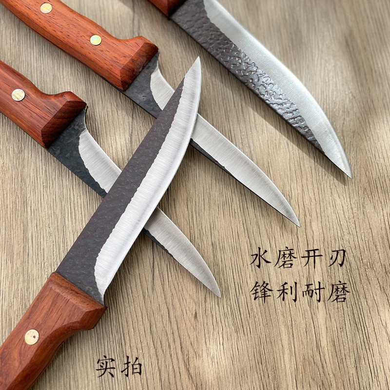 手工锻打屠宰剔骨专用刀子锋利免磨不锈钢杀猪刀具分割肉尖刀德国_虎窝淘