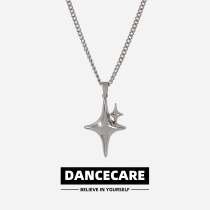 DANCECARE small crowdsourced minimalist silver double cross starring necklace with lukewarm wind and accessories for men and women