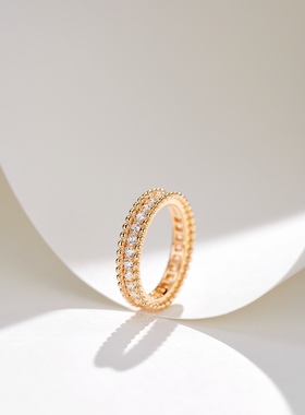 经典珠珠戒指高级感低调百搭手工镶嵌925银镀金戒指指环
