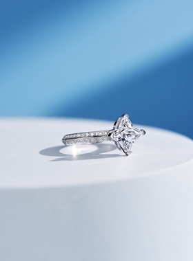 星形切割钻石戒指高级感浪漫日常百搭925银镀金指环戒指