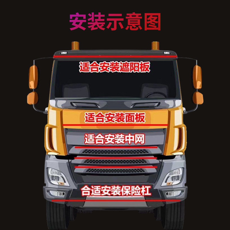 24V货车卡车七彩流水跑马灯汽车改装氛围灯游侠中网流光装饰灯条,淘宝优惠券,粉丝福利购,淘宝优惠卷