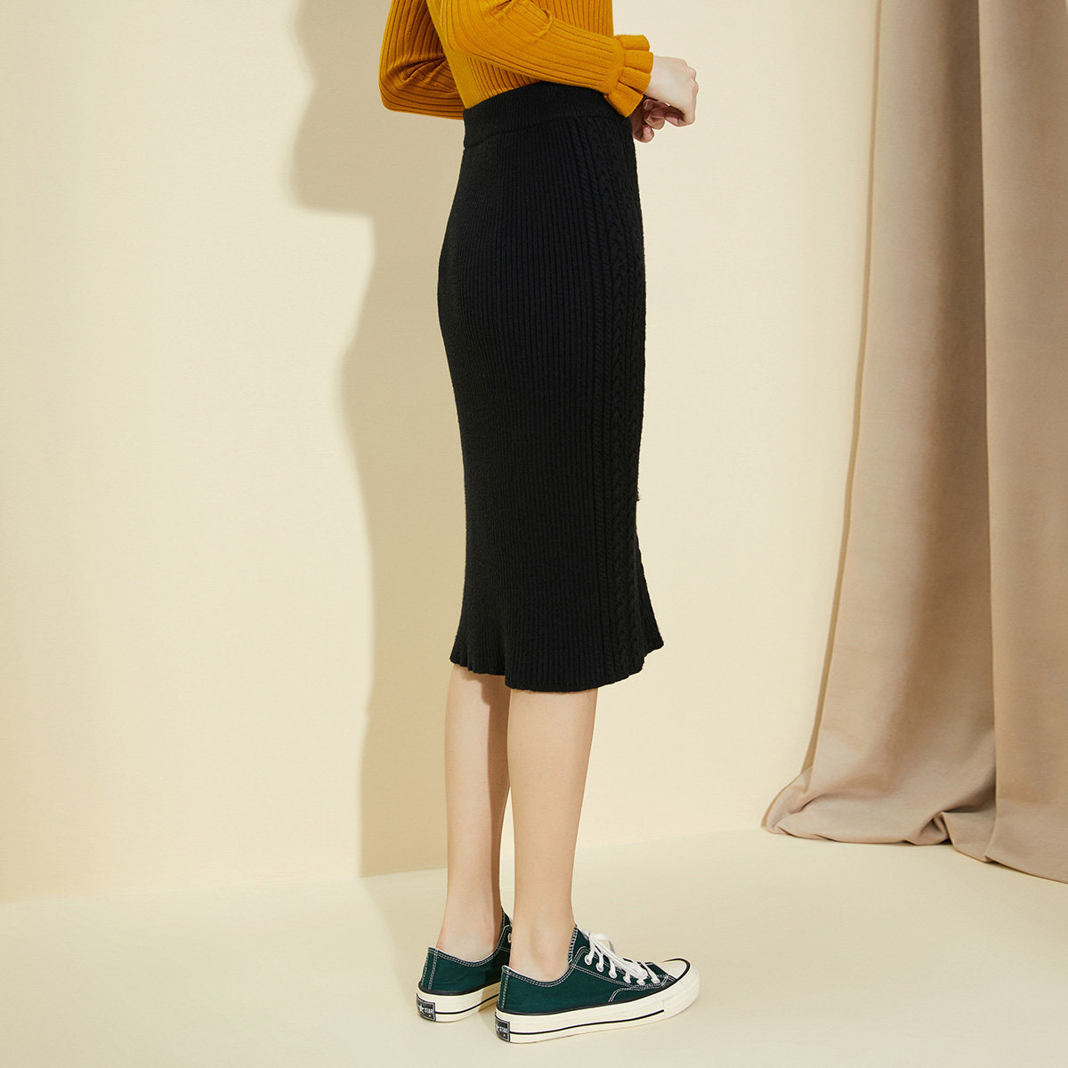 puella拉夏贝尔旗下针织新款半身裙 puella半身裙