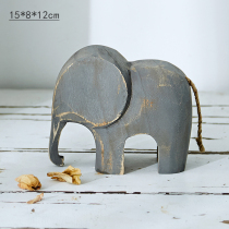 American furniture decoration Elephant creative home Ornament Pendulum pair a pair of pure handmade solid wood living room desk Handicraft