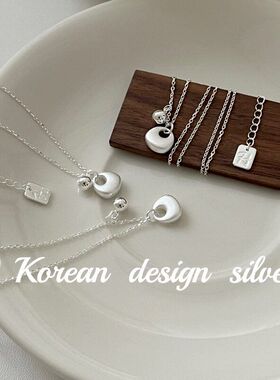 韩国南大门新款饰品 s925纯银 称心如意福袋项链叠戴锁骨链百搭款
