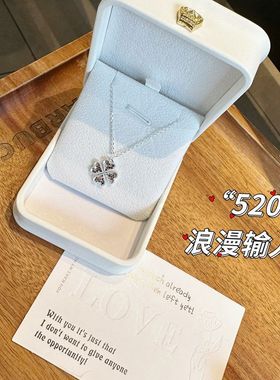 足银925心光闪闪爱心项链女韩版通体纯银可调节CNC雕花银项链