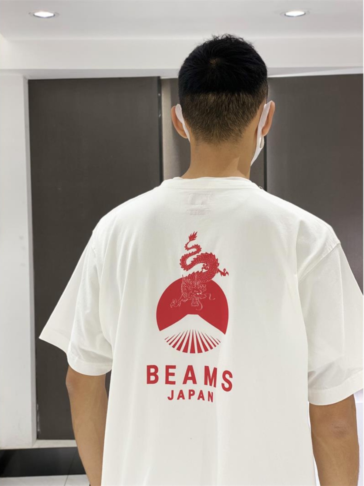 BEAMS JAPAN 24SS富士山印花龙年限定日系纯棉宽松休闲情侣短袖-图1