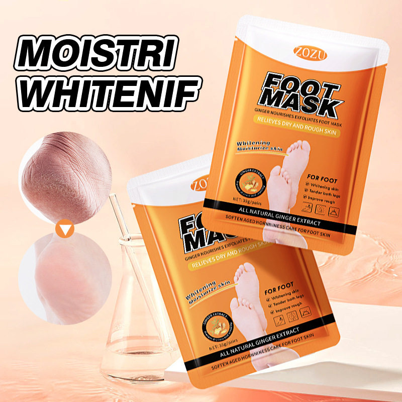 Ginger Foot Mask Feet Exfoliator Repairing Whitening足膜袜子 - 图1