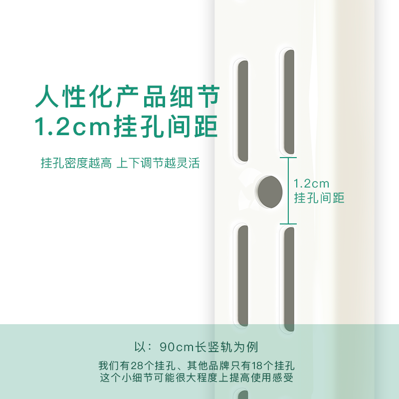 【三个房间】竖轨金属衣柜双槽立柱衣帽间墙轨挂墙diy框架3ROOMS - 图2