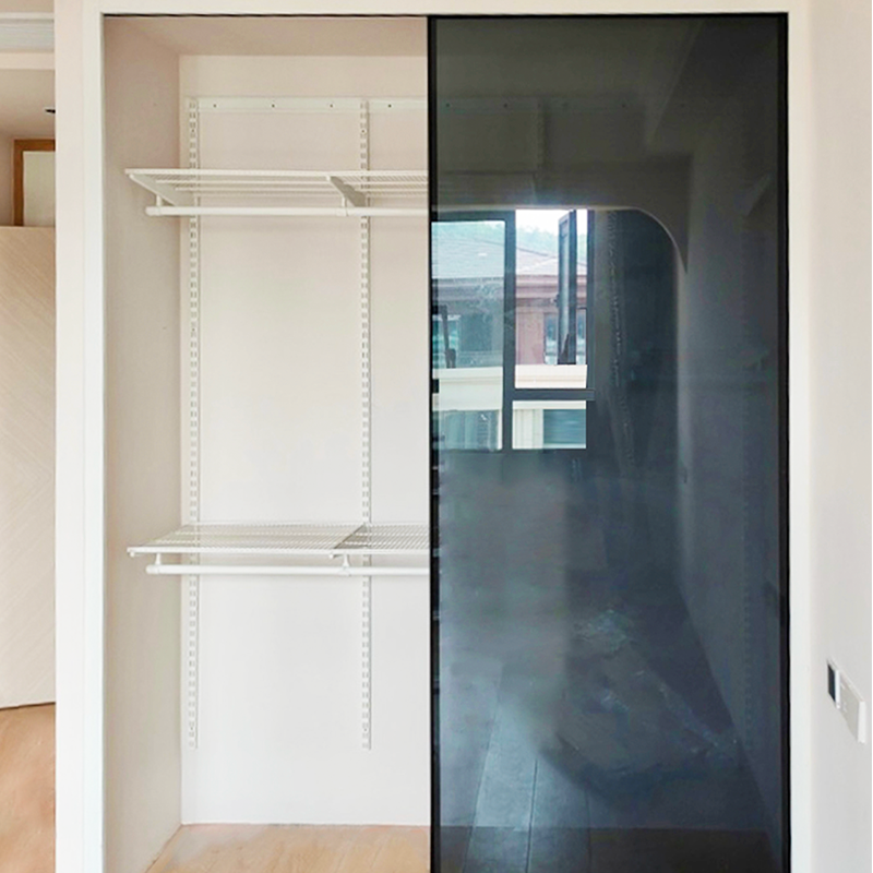 【三个房间】金属衣帽间钢化玻璃推拉门衣柜钢制衣柜定制玻璃移门