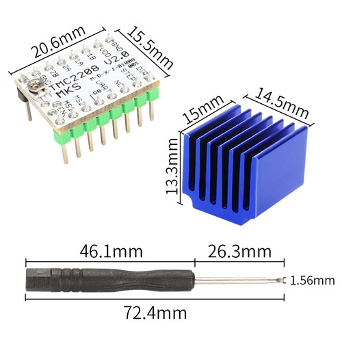 3D打印机配件 TMC2208 V2.0步进电机驱动静音256细分峰值电流2A - 图1