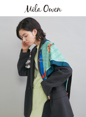 Mila Owen26春夏新品华丽复古链条腰带仿丝绸大号丝巾09WGG261552