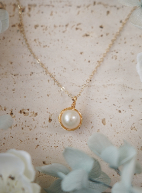 极光珍珠项链14k包金不掉色